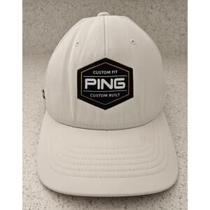 PING G400 Hat Cap Golf 110 One Ten Flex Fit Tech, Adjustable White with Black
